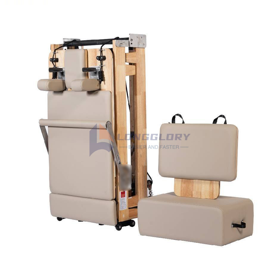 Składany dębowy reformator Pilates