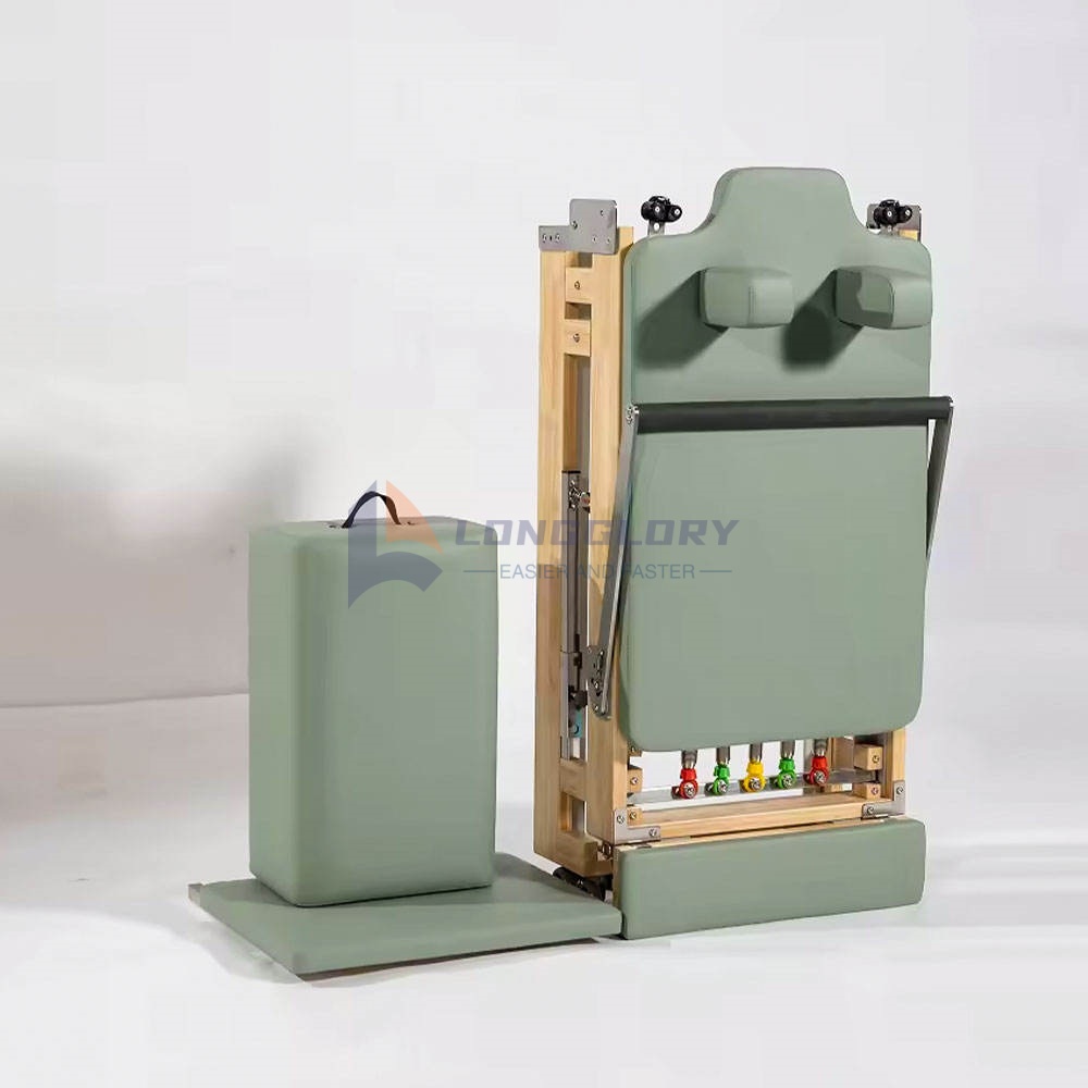 Składany reformator do pilatesu z drewna dębowego